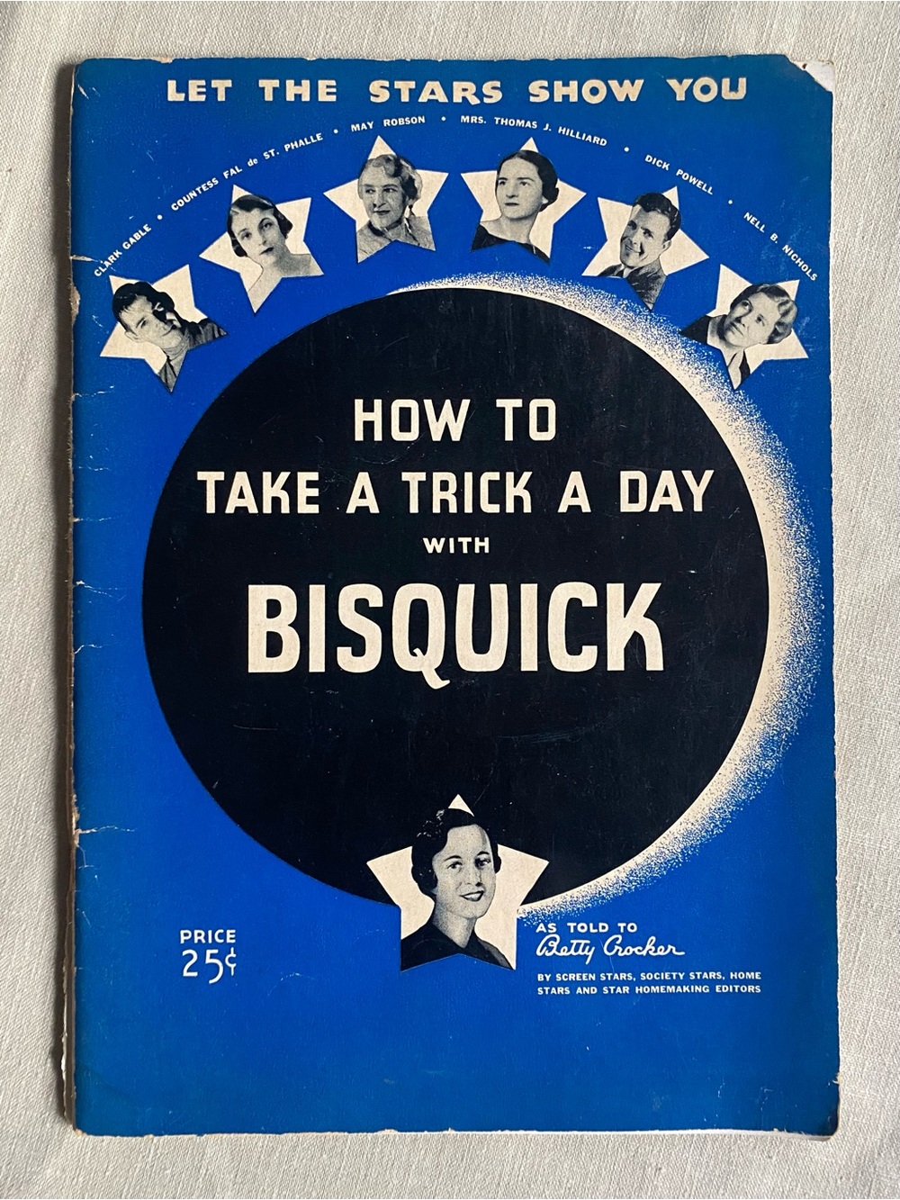 Vintage 1935 Bisquick Cookbook Hollywood Movie Stars Clark Gable Joan Crawford